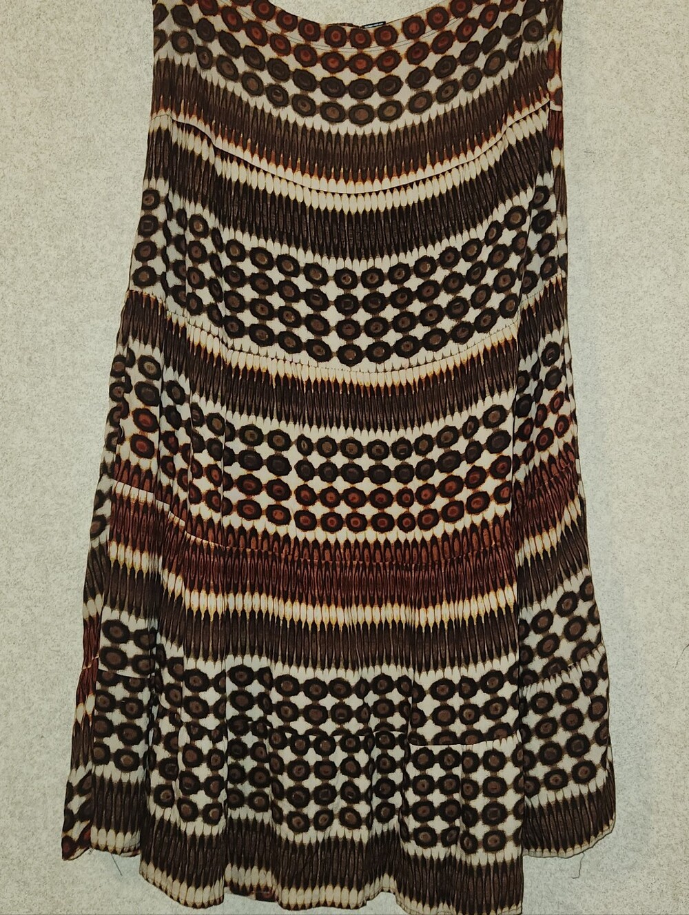 Women's Geometric Maxi Skirt in Brown & Black Like New